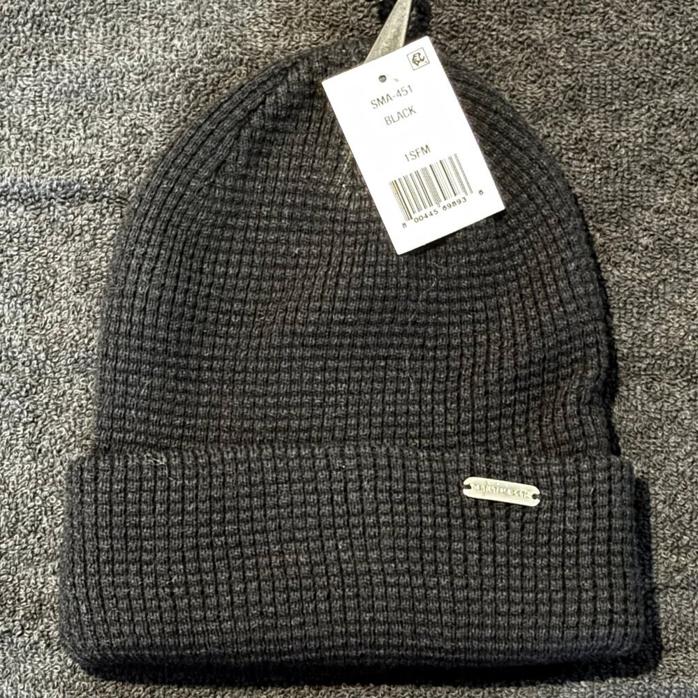 NWT Steve Madden Waffle Beanie - Black One Size
